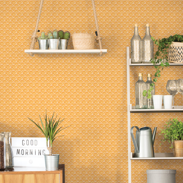 Galerie Wallcoverings Just Kitchens Lemon Scallop Galerie Wallcoverings Orange - G45439