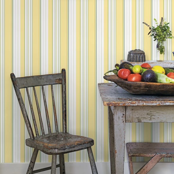 Galerie Wallcoverings Just Kitchens Multi Stripe Galerie Wallcoverings Yellow - G45448