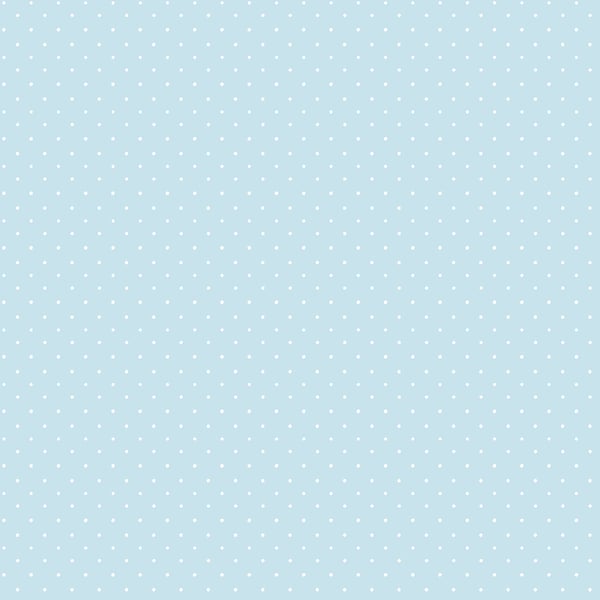 Blue wallpaper with tiny white polka dots; light, playful dotted pattern for kids rooms.