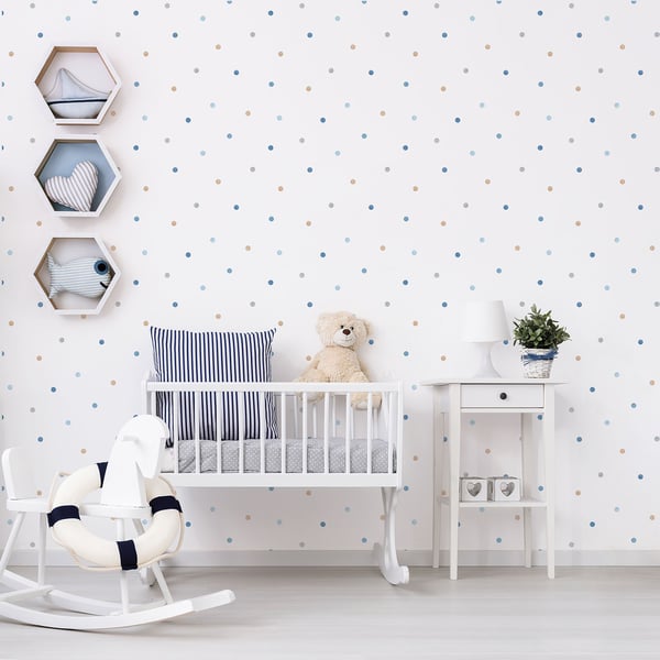 Blue small polka dot wallpaper pattern.