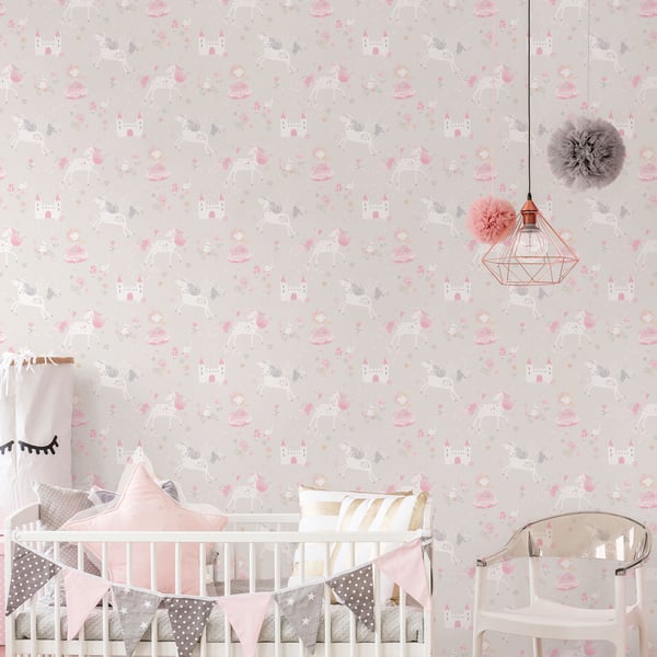 Galerie Wallcoverings Just 4 Kids 2 Unicorn Galerie Wallcoverings Silver Grey - G56525