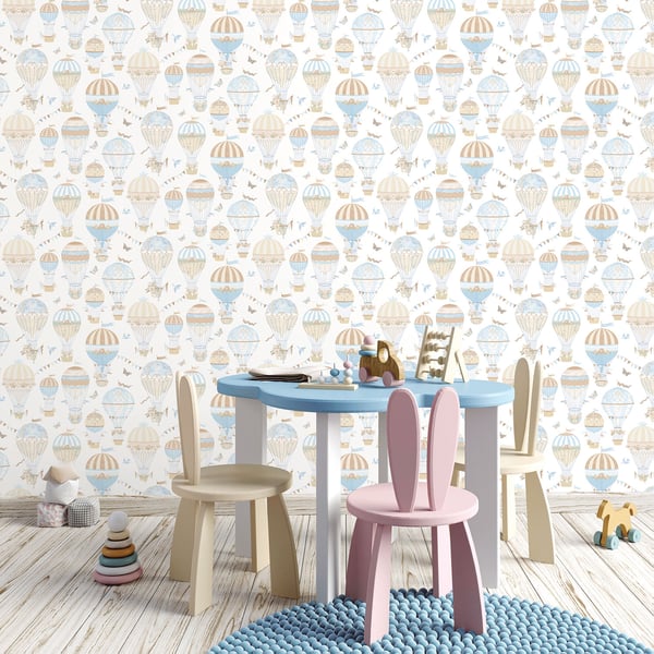 Galerie Wallcoverings Just 4 Kids 2 Hot Air Balloons Galerie Wallcoverings Blue - G56544