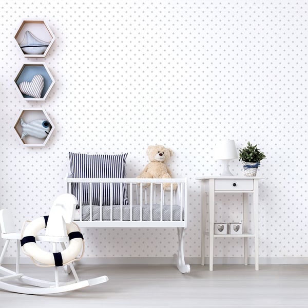 Galerie Wallcoverings Just 4 Kids 2 Tiny Stars Galerie Wallcoverings Silver Grey - G56548