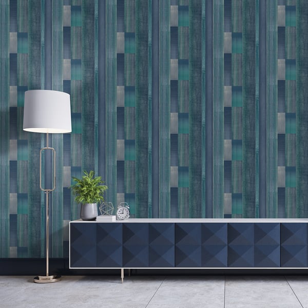 Galerie Wallcoverings Texstyle Agen Stripe Galerie Wallcoverings Blue - G56575