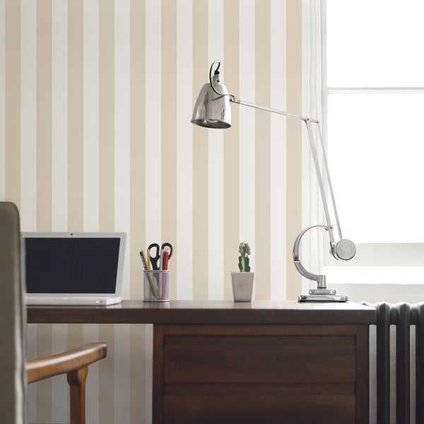 Galerie Wallcoverings Smart Stripes 3 Awning Stripe Galerie Wallcoverings Beige - G67520