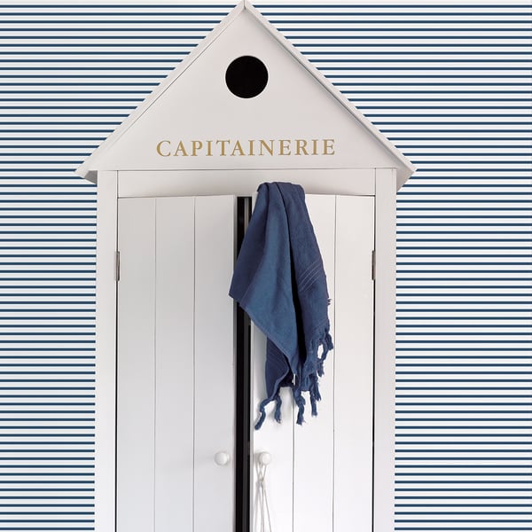 Galerie Wallcoverings Smart Stripes 3 Breton Stripe Galerie Wallcoverings Blue - G67535