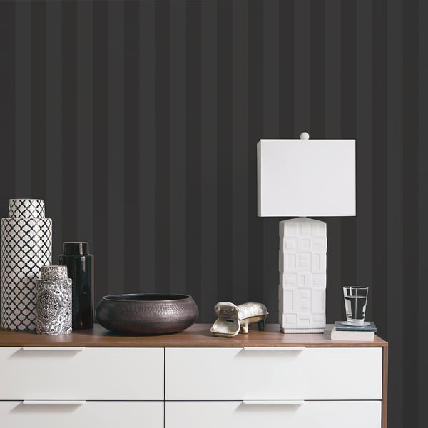 Galerie Wallcoverings Smart Stripes 3 Matte/Shiny Emboss Galerie Wallcoverings Black - G67556