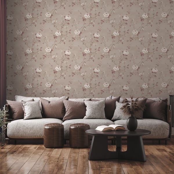 Galerie Wallcoverings Palazzo Floral Vine Galerie Wallcoverings Pink - G67605