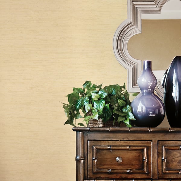 Gold silk-textured wallpaper swatch.