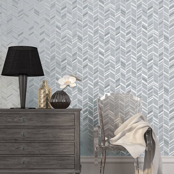 Galerie Wallcoverings Special Fx 2 Glitter Chevrons Galerie Wallcoverings Silver Grey - G67711