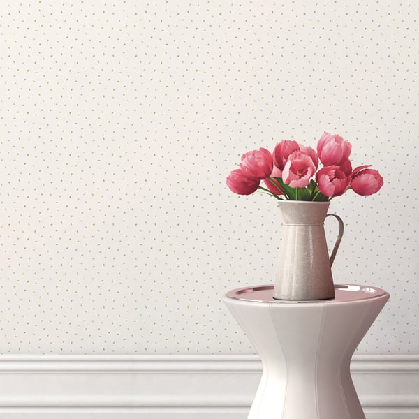 Galerie Wallcoverings Miniatures 2 Polka Dot Leaf Galerie Wallcoverings White - G67880