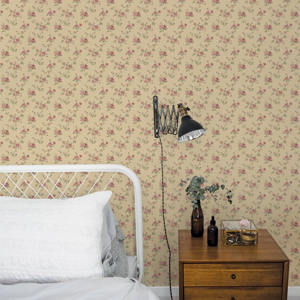 Galerie Wallcoverings Miniatures 2 Rose Floral Galerie Wallcoverings Beige - G67894