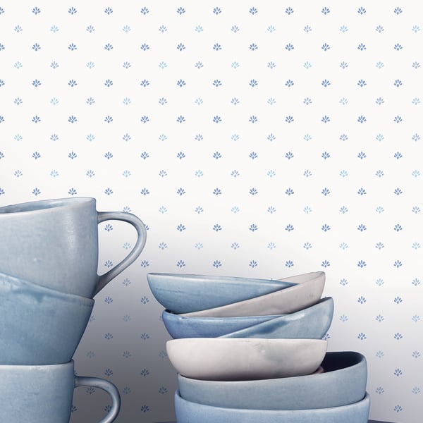 Galerie Wallcoverings Miniatures 2 Mini Floral Motif Galerie Wallcoverings Blue - G67898