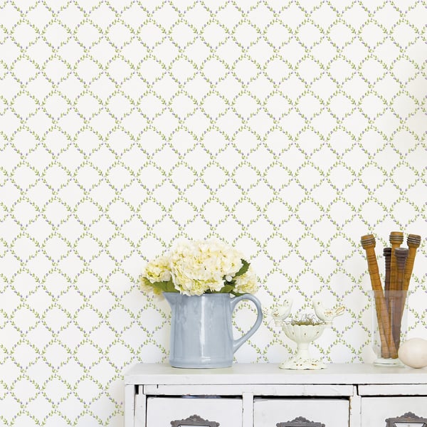 Galerie Wallcoverings Miniatures 2 Geometric Floral Galerie Wallcoverings Cream - G67906