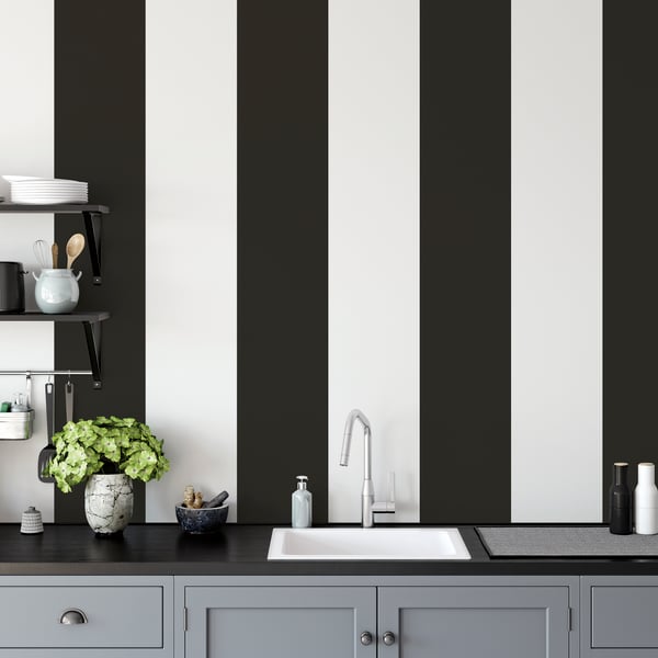 Galerie Wallcoverings Smart Stripes 3 Widest Stripe Galerie Wallcoverings Black - G68076