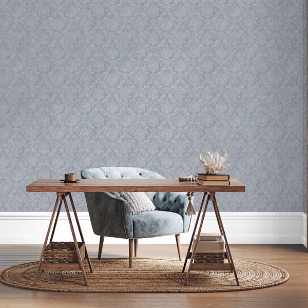 Galerie Wallcoverings Special Fx 2 Special Damask Galerie Wallcoverings Blue - G68088