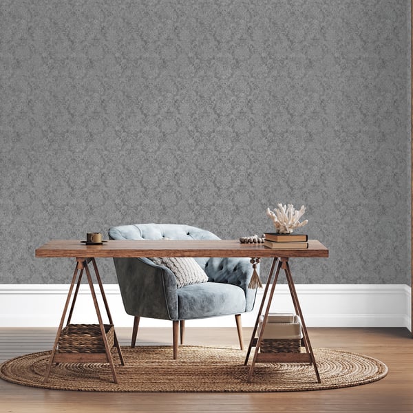Galerie Wallcoverings Special Fx 2 Special Damask Galerie Wallcoverings Silver Grey - G68091