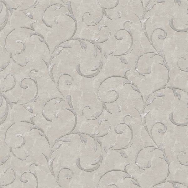 Galerie Wallcoverings Palazzo 2 Palazzo Scroll Galerie Wallcoverings Silver Grey - G68675
