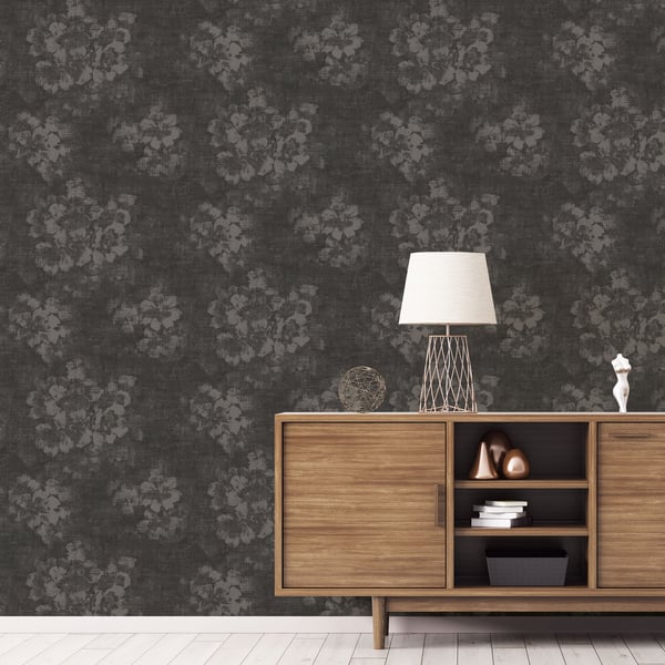 Galerie Wallcoverings Atmosphere Mystic Floral Galerie Wallcoverings Black - G78259