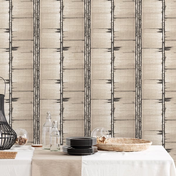 Galerie Wallcoverings Bazaar Bark Stripe Galerie Wallcoverings Beige - G78285