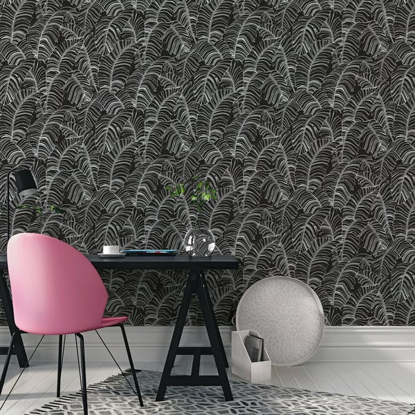 Galerie Wallcoverings Bazaar Broadleaf Galerie Wallcoverings Black - G78297
