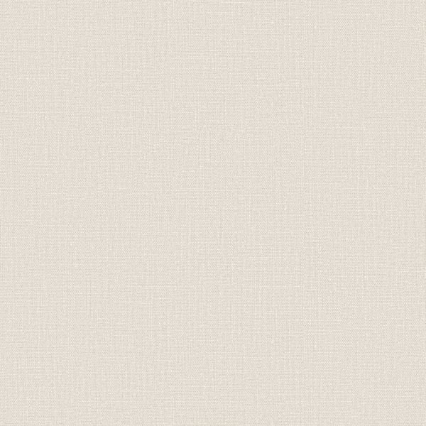 Beige wallcovering with a linen-textured surface and subtle woven pattern; neutral tone.