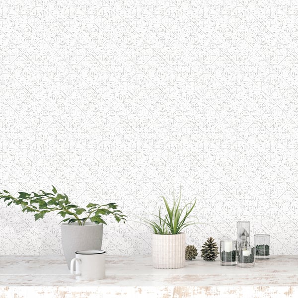Galerie Wallcoverings Bazaar Tangier Tile Galerie Wallcoverings Silver Grey - G78336
