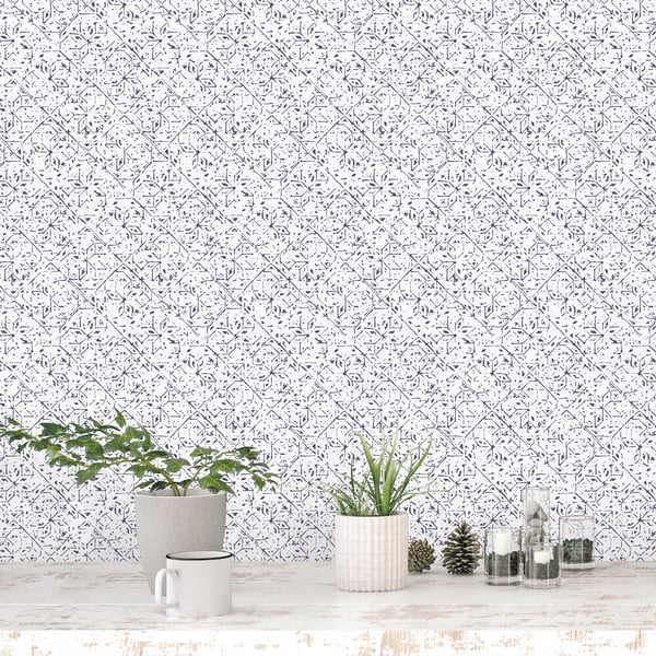 Galerie Wallcoverings Bazaar Tangier Tile Galerie Wallcoverings Blue - G78337