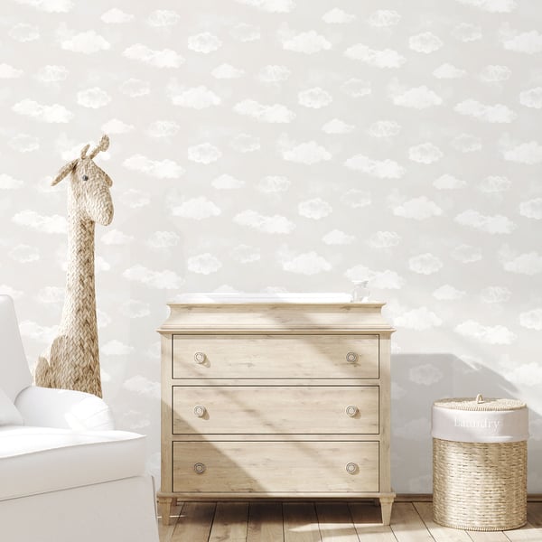 Galerie Wallcoverings Tiny Tots 2 Cloud Galerie Wallcoverings Silver Grey - G78357