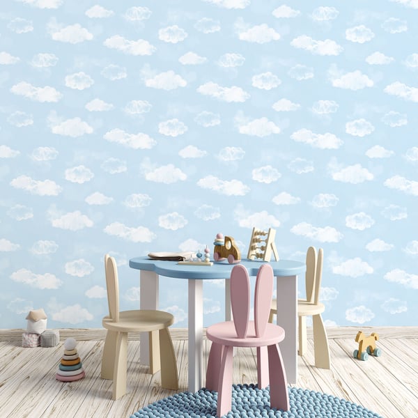 Galerie Wallcoverings Tiny Tots 2 Cloud Galerie Wallcoverings Blue - G78359