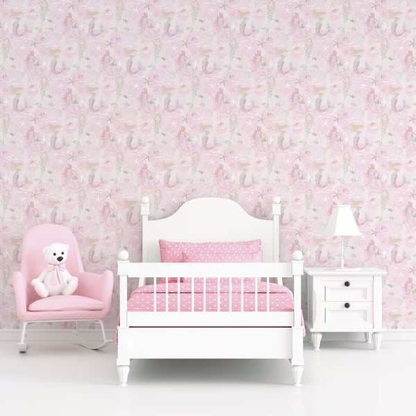 Galerie Wallcoverings Tiny Tots 2 Mermaids Galerie Wallcoverings Pink - G78390