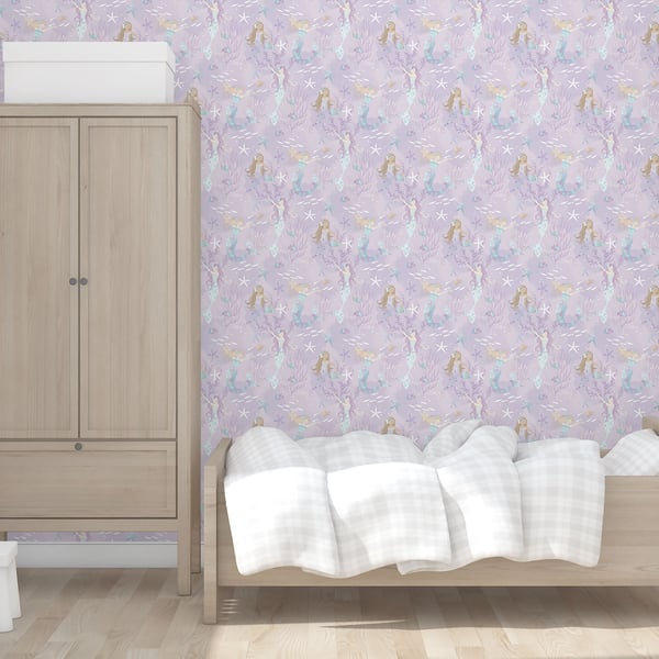 Galerie Wallcoverings Tiny Tots 2 Mermaids Galerie Wallcoverings Purple, Lilac - G78391