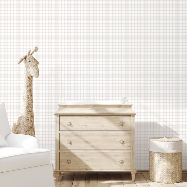 Galerie Wallcoverings Tiny Tots 2 Plaid Galerie Wallcoverings Silver Grey - G78394