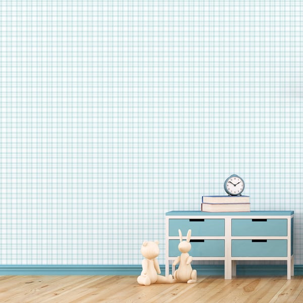 Galerie Wallcoverings Tiny Tots 2 Plaid Galerie Wallcoverings Blue - G78397