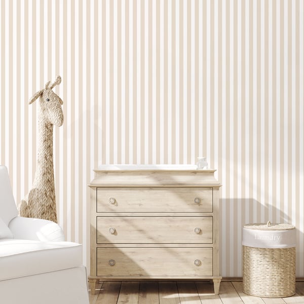 Galerie Wallcoverings Tiny Tots 2 Regency Stripe Galerie Wallcoverings Beige - G78398