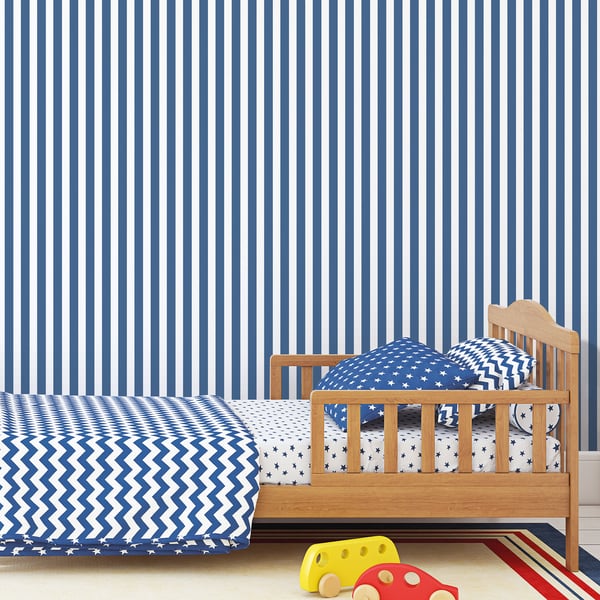 Galerie Wallcoverings Tiny Tots 2 Regency Stripe Galerie Wallcoverings Blue - G78400