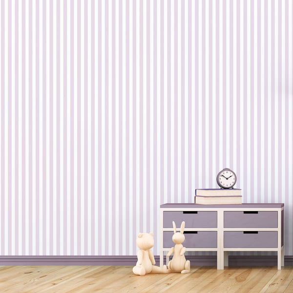 Galerie Wallcoverings Tiny Tots 2 Regency Stripe Galerie Wallcoverings Purple, Lilac - G78402