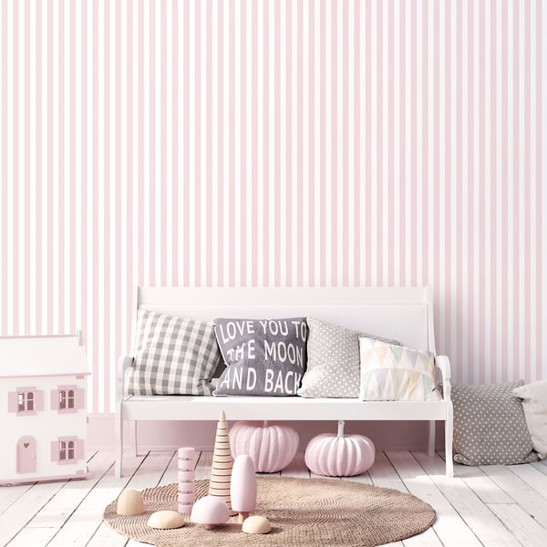 Galerie Wallcoverings Tiny Tots 2 Regency Stripe Galerie Wallcoverings Pink - G78403