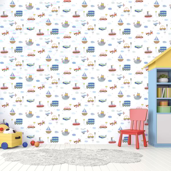 Galerie Wallcoverings Tiny Tots 2 Transportation Galerie Wallcoverings Multi-coloured, Multi - G78415