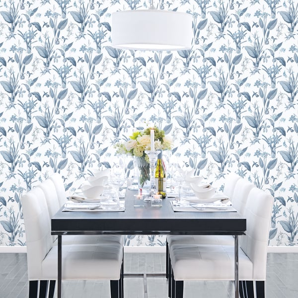 Galerie Wallcoverings Secret Garden Cottage Botanical Galerie Wallcoverings Blue - G78504