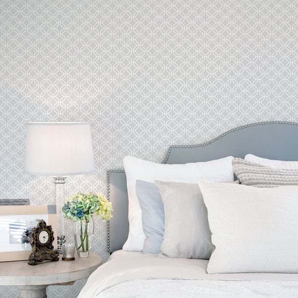 Galerie Wallcoverings Secret Garden Trellis Negative Galerie Wallcoverings Silver Grey - G78522