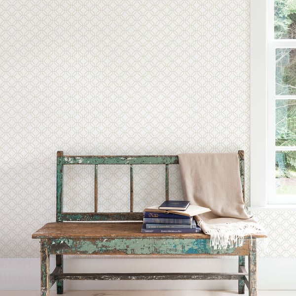 Galerie Wallcoverings Secret Garden Trellis Positive Galerie Wallcoverings Beige - G78529