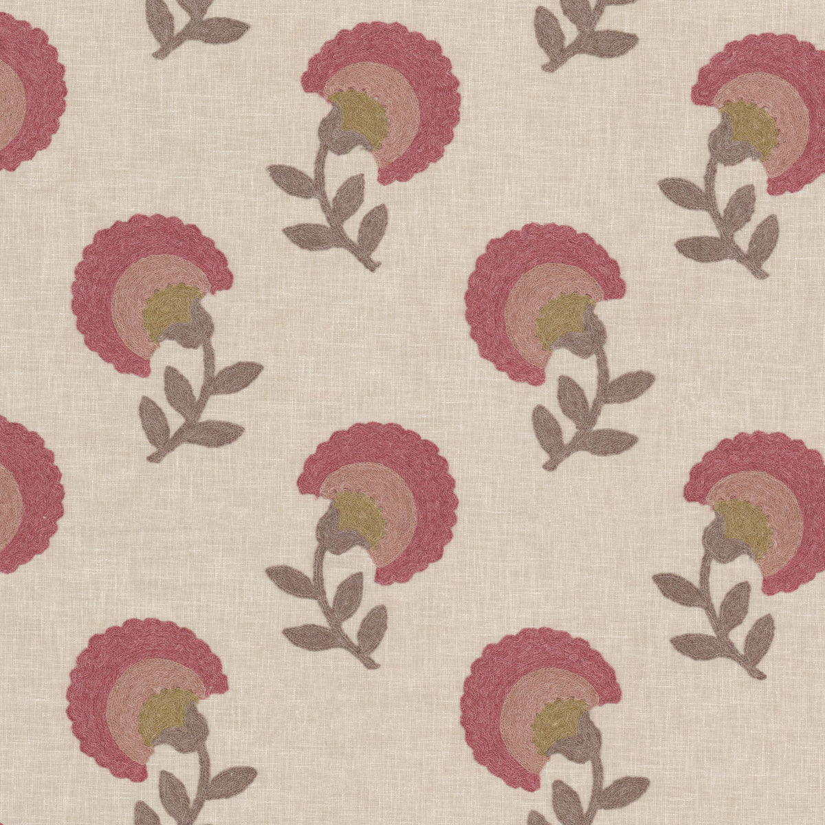 STOUT TEXTILES MULTIPURPOSE,EMBROIDERIES TRADITIONAL, FLORAL RASPBERRY - GAIE-2