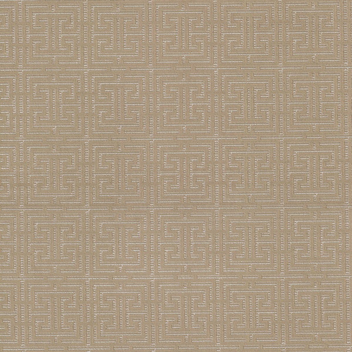 STOUT TEXTILES UPHOLSTERY,VELVET TRADITIONAL, GREEK KEY KHAKI,PONGEE - GARC-2