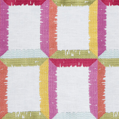 GASTON Y DANIELA EMBROIDERY GEOMETRIC PINK,ORANGE,WHITE - GDT5563.001.0 OUTLET