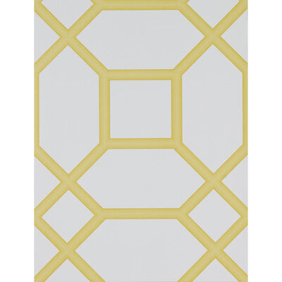 Geometric print on a white background with a yellow octagonal pattern, offering a modern and stylish look.