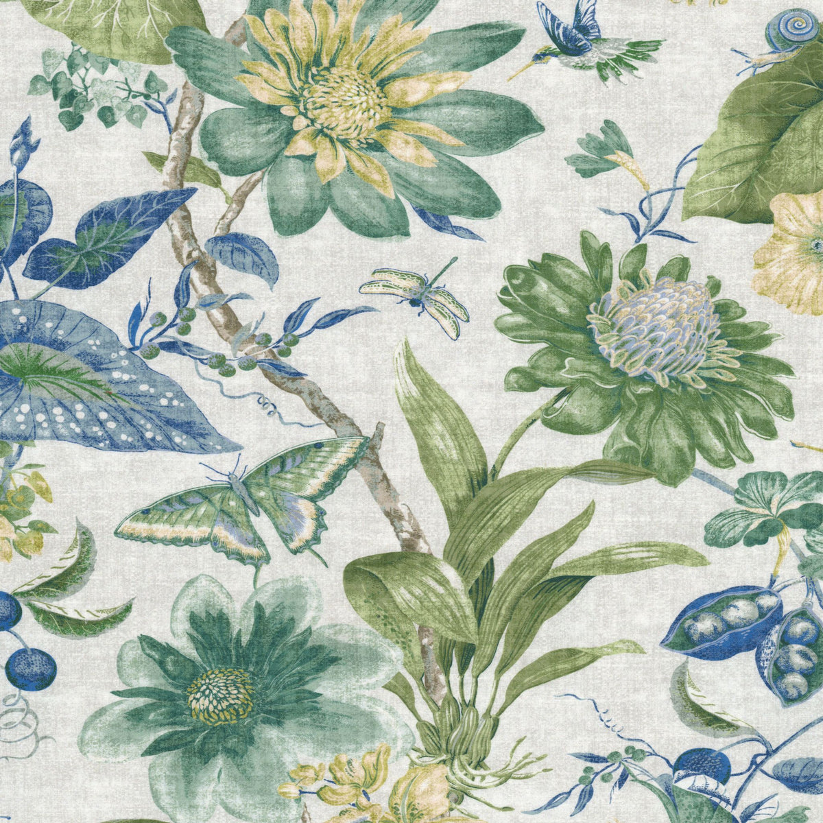 STOUT TEXTILES MULTIPURPOSE,PRINT TRADITIONAL, FLORAL BLUEBIRD,FRENCHBLUE - GIML-1