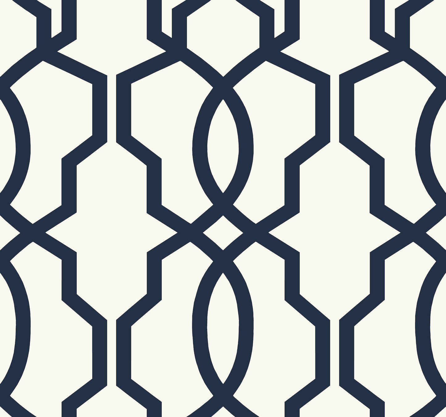 York Wallcoverings Blues II Hourglass Trellis Navy Wallpaper Geometrics Geometrics Navy - GM7521