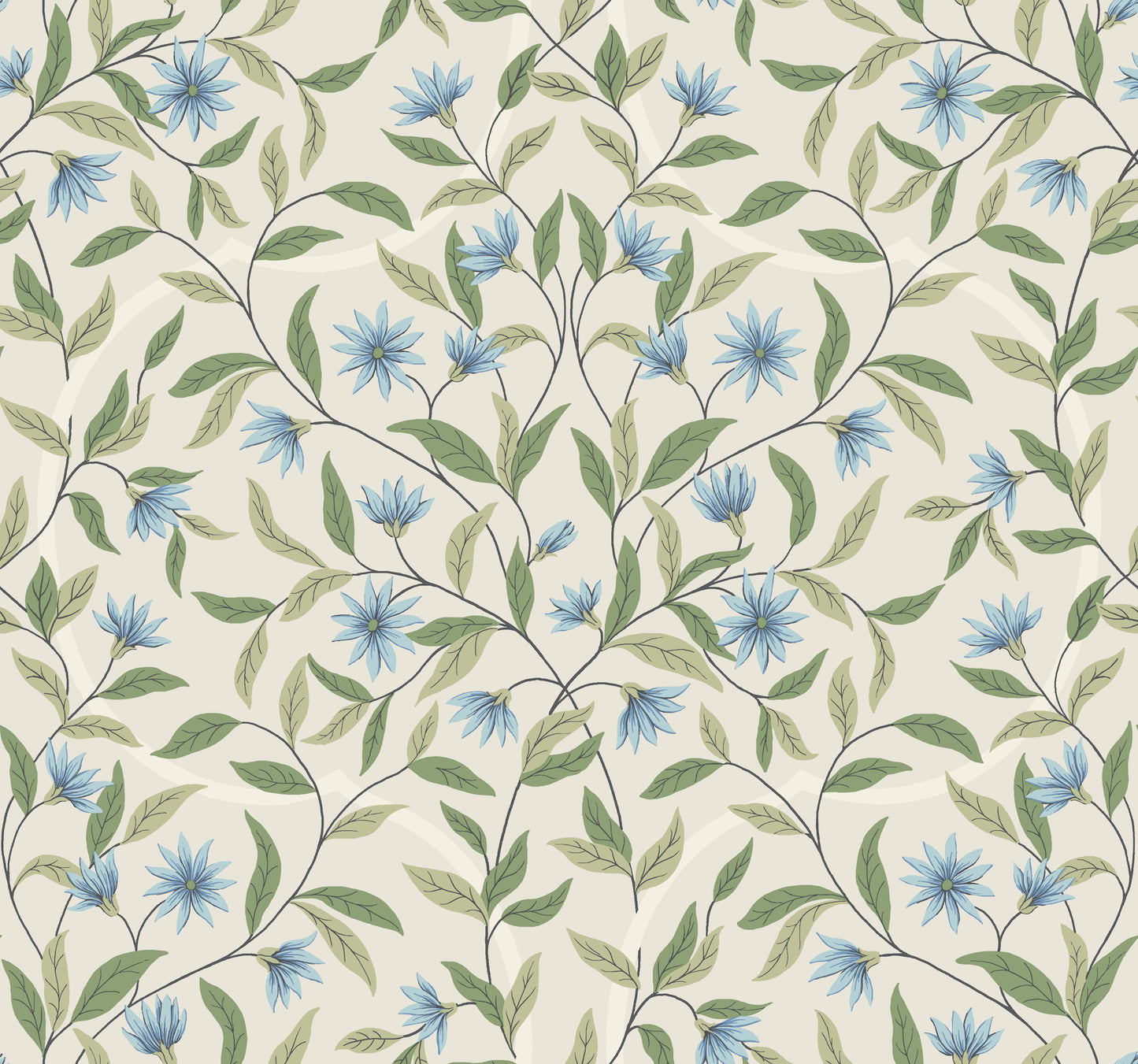 York Wallcoverings Blues II Cornflower Jasmine Wallpaper Florals & Flowers Florals & Flowers Jasmine - GO8255