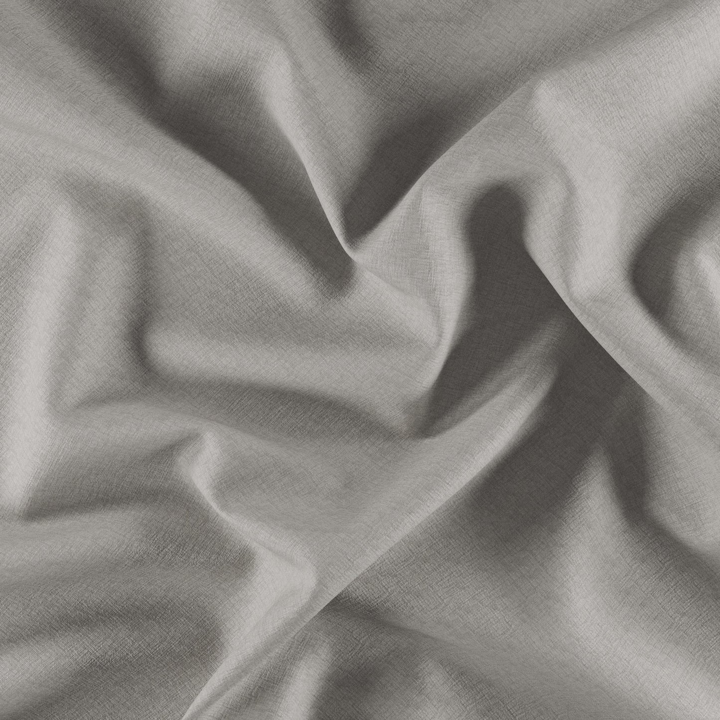 Light gray chenille fabric with soft drape and subtle texture.